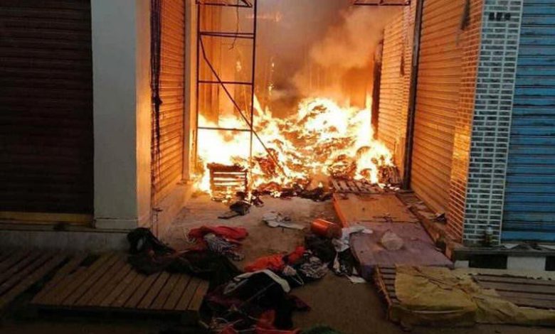 حريق مدمر يلتهم سوق “الجوطية” بالناظور