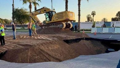 ترميم الحفرة العميقة في الطريق بين أكادير وإنزكان