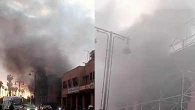مراكش.. إندلاع حريق مهول في مقهى بعمارة الباشا