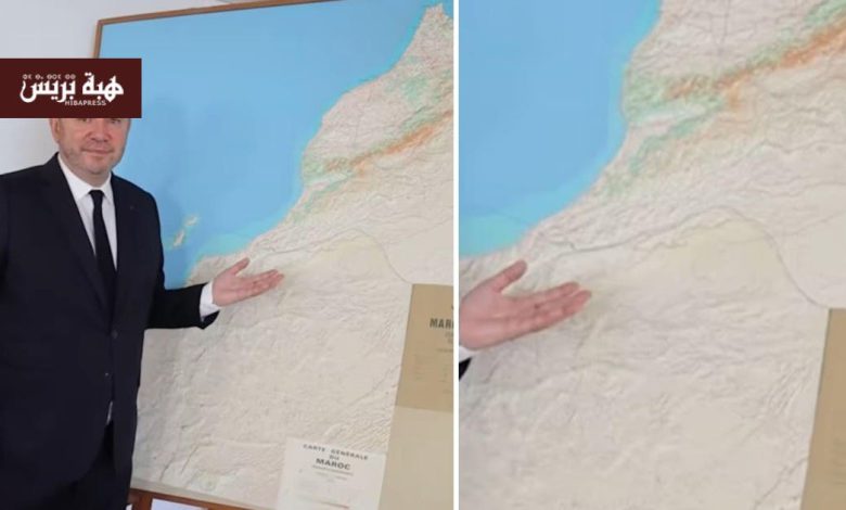 في رسالة صارمة للنظام الجزائري.. ظهور السفير الفرنسي بالرباط أمام خريطة المغرب بصحرائه